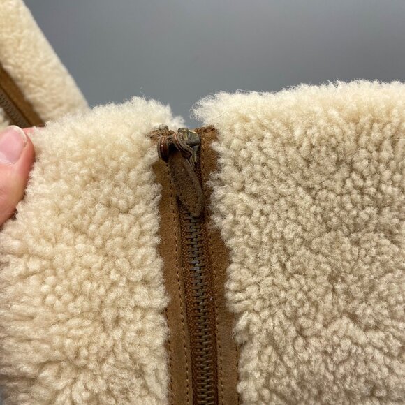 Ugg Women's 8 Katerina Tall Sherpa Suede Boots Winter Chestnut Brown Zipper - Picture 7 of 9